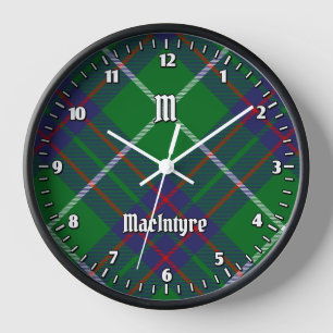 Clan MacIntyre Chasse Tartan Grande horloge
