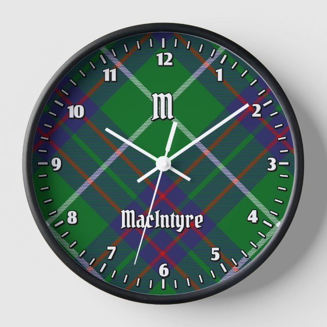Clan MacIntyre Chasse Tartan Grande horloge (Recto)