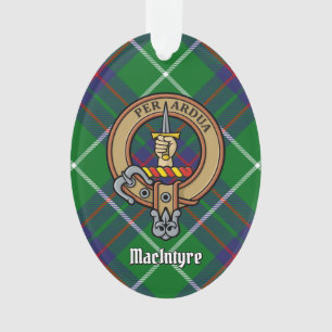 Clan MacIntyre Crest sur la chasse Tartan Ornament