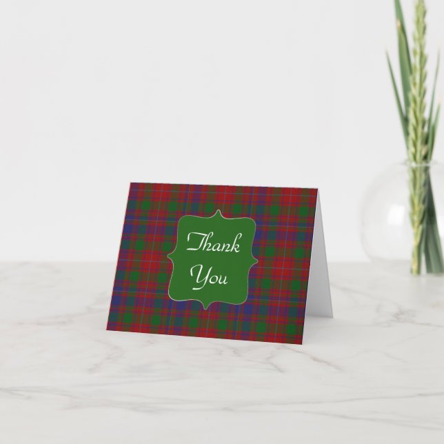 Clan MacIntyre Plaid Carte de remerciements élégan (Devant)