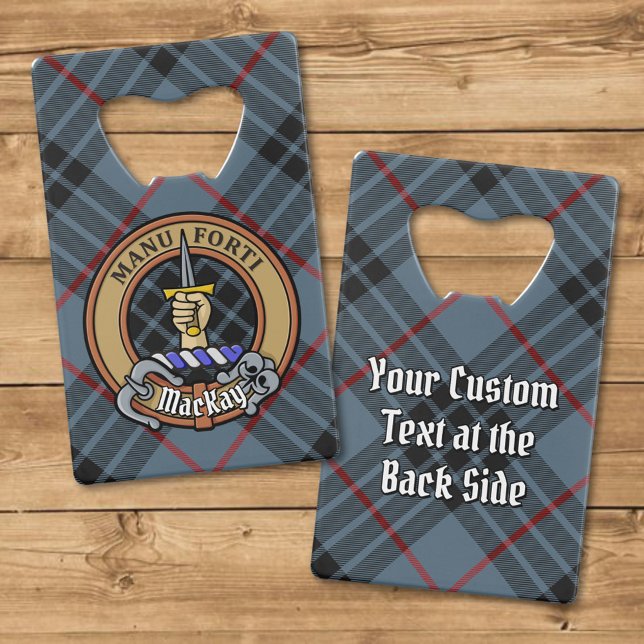 Clan MacKay Crest sur Blue Tartan (Créateur téléchargé)