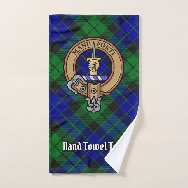 Clan MacKay Crest sur Tartan (Serviette à main)
