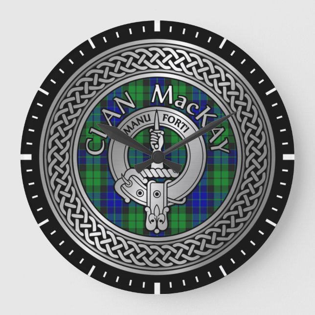 Clan MacKay Crest & Tartan Knot Grande horloge (Recto)