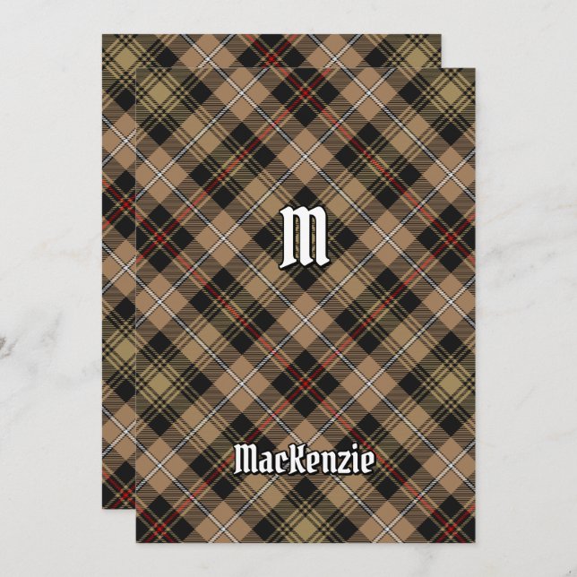 Clan MacKenzie Chasse Brown Tartan Invitation (Devant / Derrière)