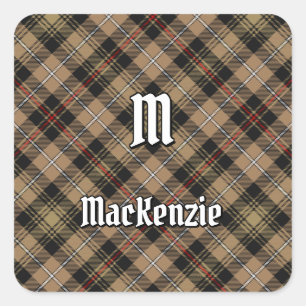 Clan MacKenzie Chasse Sticker Carré Tartan Brown