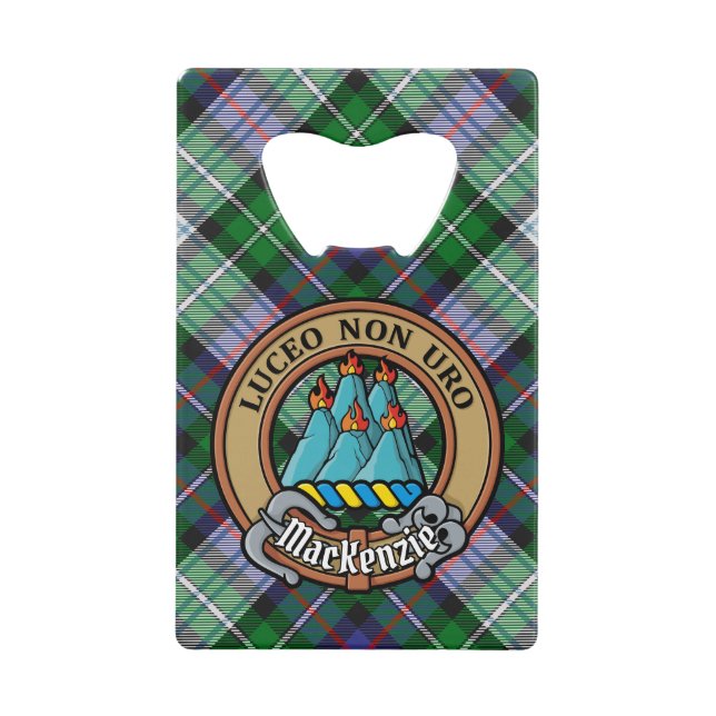 Clan MacKenzie Crest sur Tartan de robe (Devant)