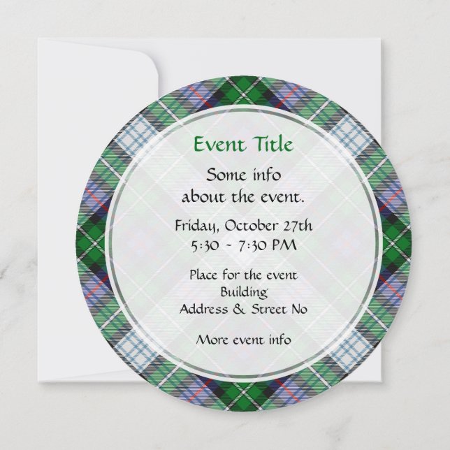 Clan MacKenzie habit Tartan Invitation (Dos)