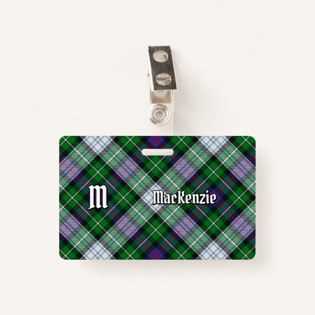 Clan MacKenzie Robe Tartan Badge (Devant avec clip)