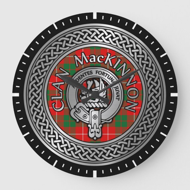Clan MacKinnon Crest & Tartan Knot Grande horloge (Recto)
