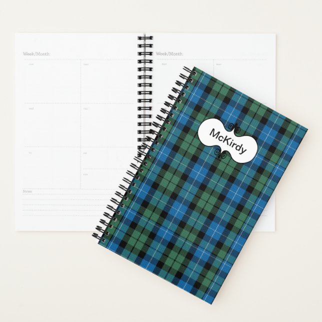 Clan MacKirdy Tartan Plaid Planner (Devant avec enveloppe)