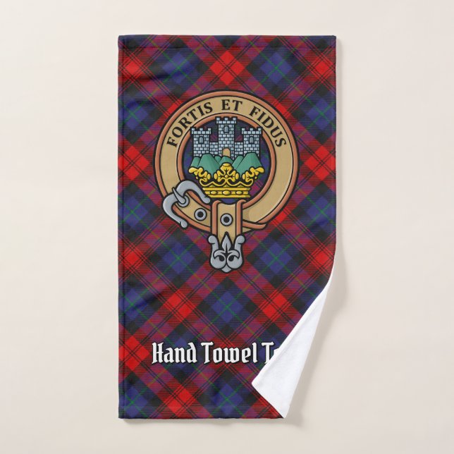 Clan MacLachlan Crest sur Tartan (Serviette à main)