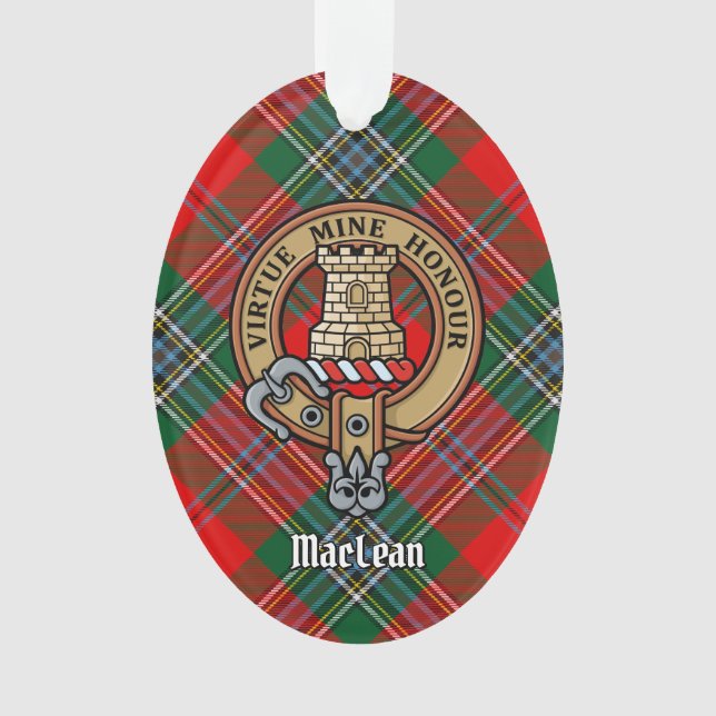 Clan MacLean Crest sur Tartan (devant)