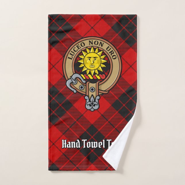Clan MacLeod de Raasay Crest sur Red Tartan (Serviette à main)