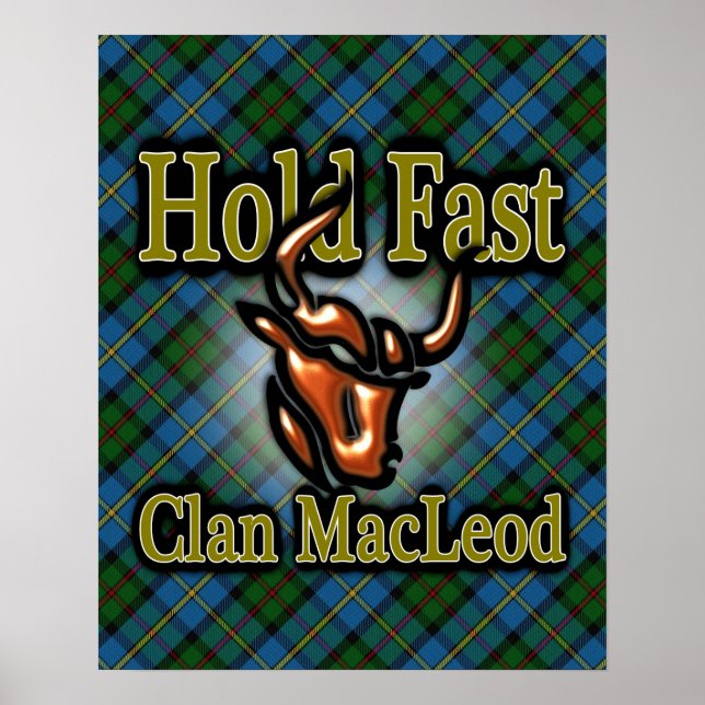 Clan MacLeod Scottish Tartan Hold Fast Poster (Devant)