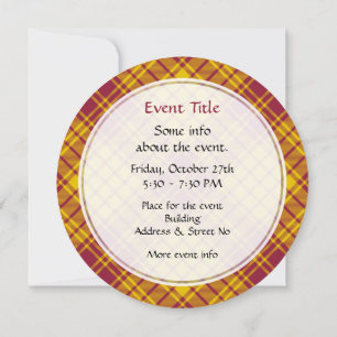Clan MacMillan robe Tartan Invitation