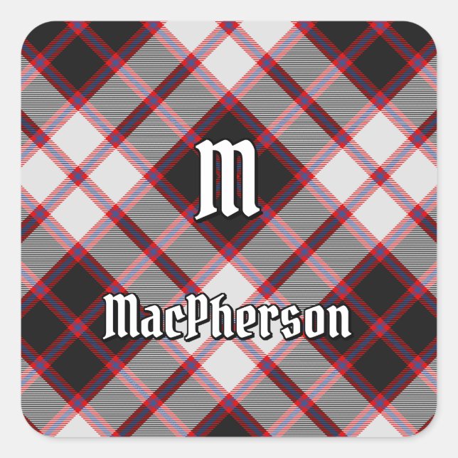 Clan MacPherson Chasse Tartan Carré Sticker (Devant)