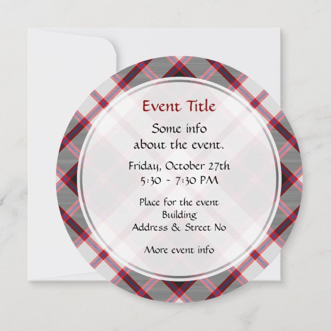 Clan MacPherson Chasse Tartan Invitation (Dos)