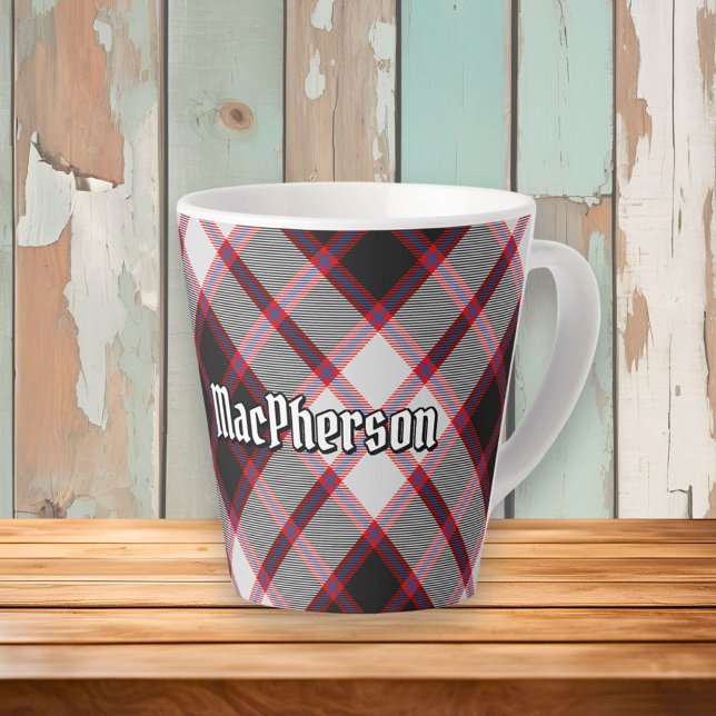 Clan MacPherson Chasse Tartan Latte Mug (Créateur téléchargé)