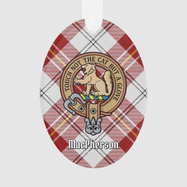 Clan MacPherson Crest sur la robe rouge Tartan (devant)