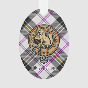 Clan MacPherson Crest sur la robe Tartan Ornament