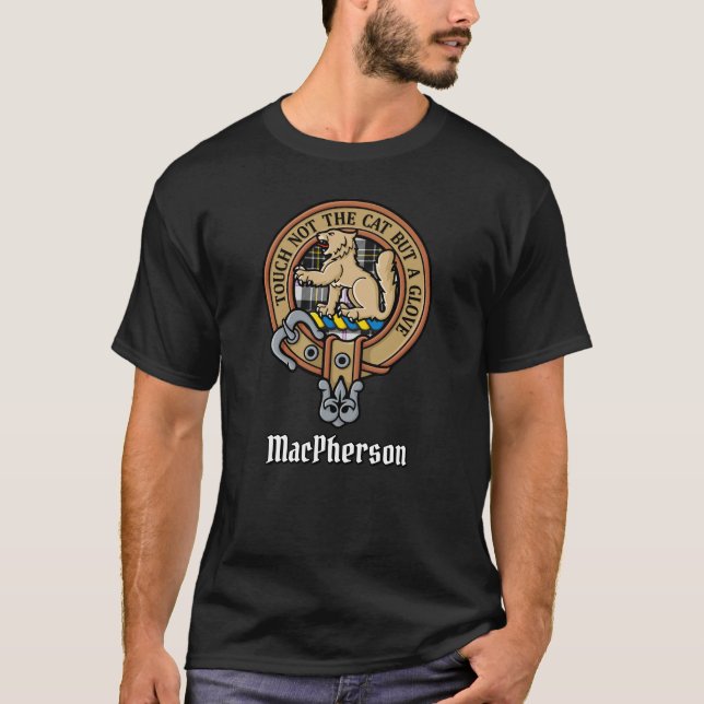 Clan MacPherson Crest sur le T-shirt Tartan (Devant)