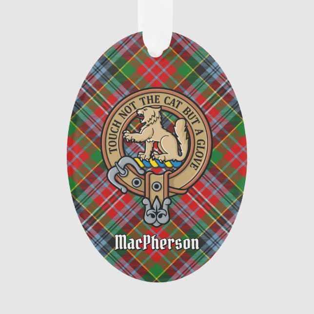 Clan MacPherson Crest sur l'ornement du Tartan (devant)