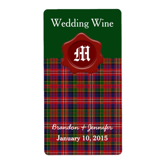 Clan MacPherson Plaid Mariage Mini Étiquettes de v (Devant)