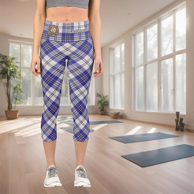 Clan MacPherson Robe Bleue Tartan Capri Leggings (Créateur téléchargé)