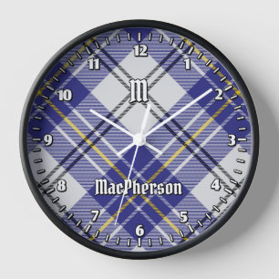 Clan MacPherson Robe Bleue Tartan Grande horloge