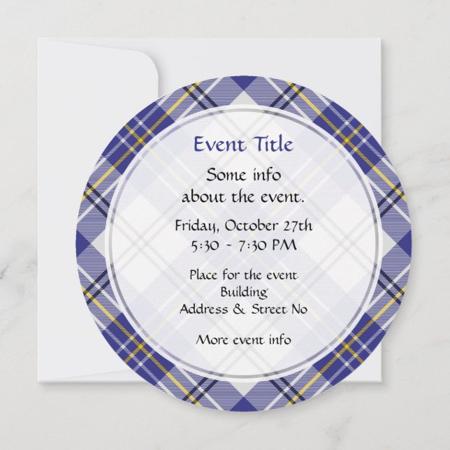 Clan MacPherson robe bleue Tartan Invitation (Dos)