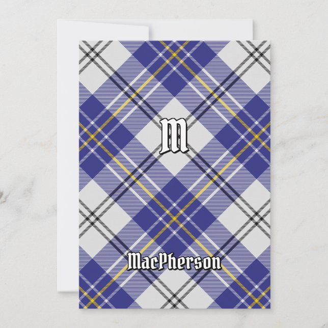 Clan MacPherson robe bleue Tartan Invitation (Devant)
