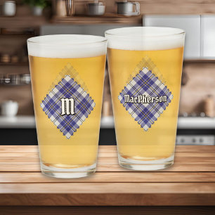 Clan MacPherson Robe Bleue Tartan Verre
