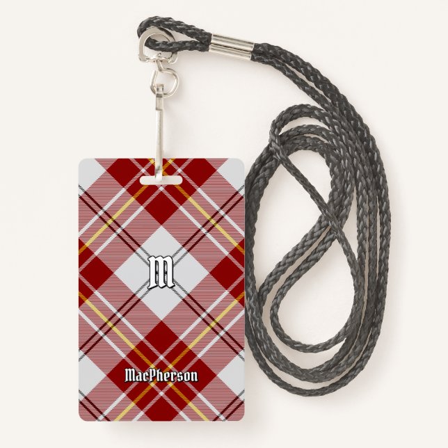 Clan MacPherson Robe Rouge Badge Tartan (Devant avec lanière)
