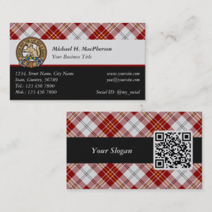 Clan MacPherson Robe rouge Tartan Carte de visite