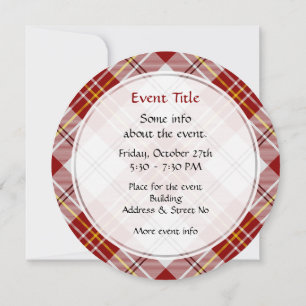 Clan MacPherson Robe Rouge Tartan Invitation
