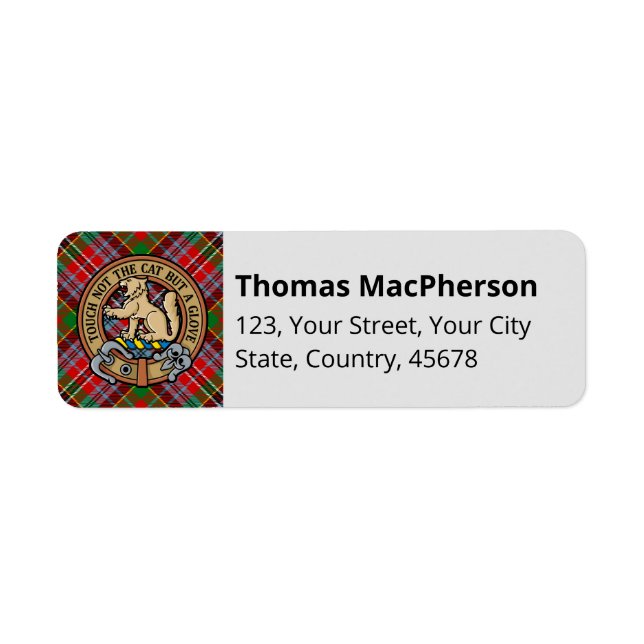 Clan MacPherson Tartan Étiquette (Devant)