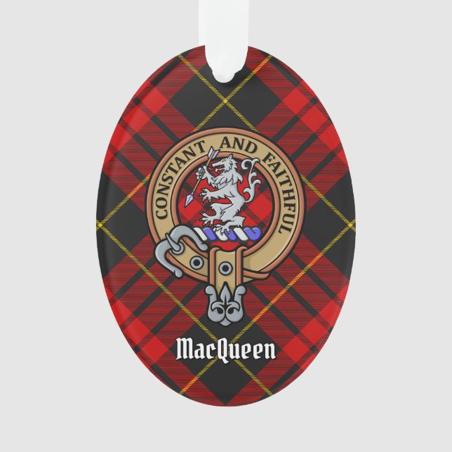 Clan MacQueen Crest sur Tartan (devant)
