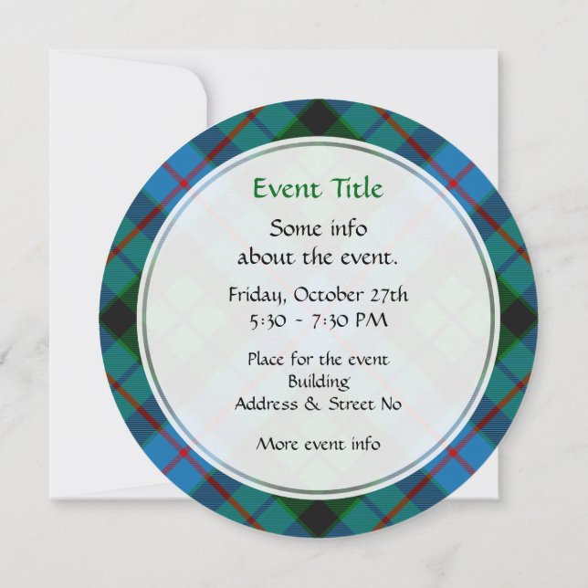 Clan Morrison Chasse Tartan Invitation (Dos)
