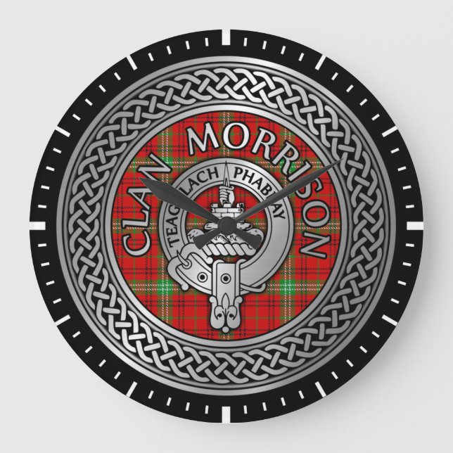 Clan Morrison Crest & Tartan Knot Grande horloge (Recto)