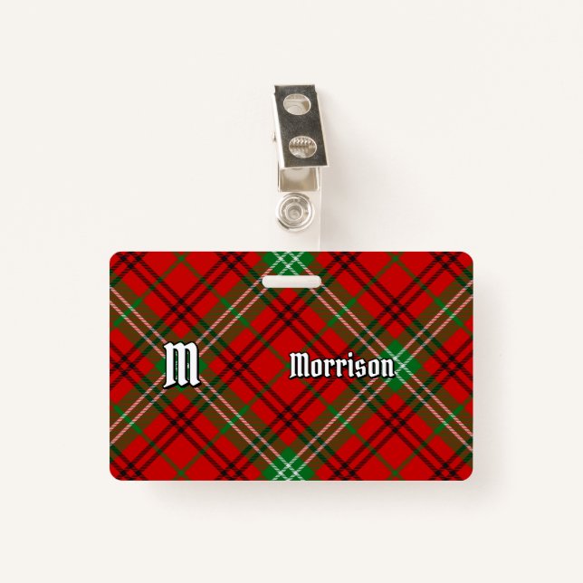 Clan Morrison Red Tartan Badge (Devant avec clip)