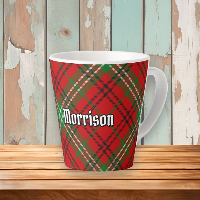 Clan Morrison Red Tartan Latte Mug (Créateur téléchargé)