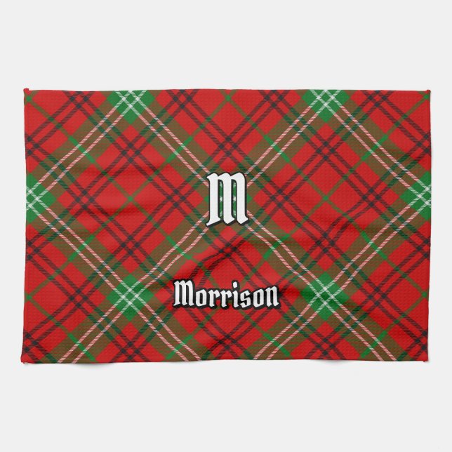 Clan Morrison Rouge Tartan Serviette de cuisine (Horizontal)