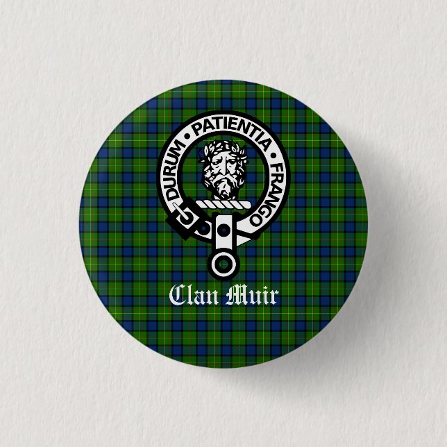 Clan Muir Crest Badge et Tartan (Devant)