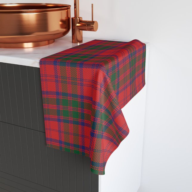 Clan Plaid Grant Rouge Bleu Vert Check Tartan (Rustic Red Green Plaid Checkered Tartan Hand Towel)