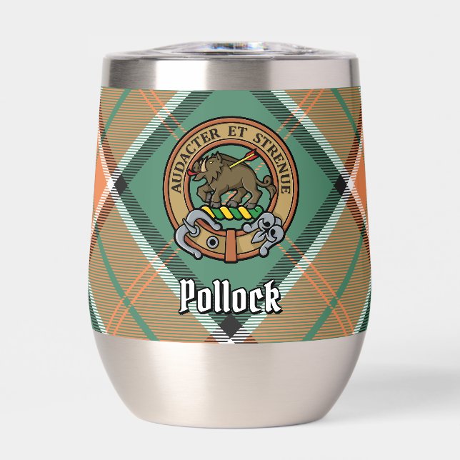 Clan Pollock Crest sur Tartan (Avant)