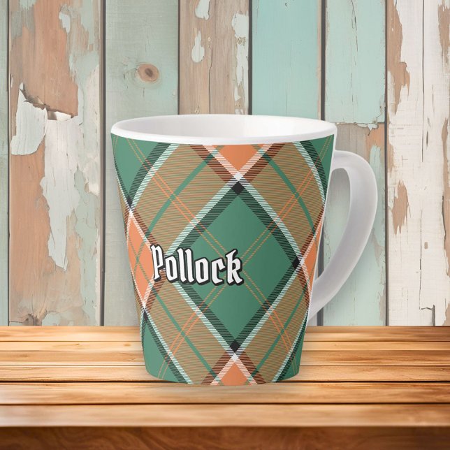 Clan Pollock Tartan Latte Mug (Créateur téléchargé)
