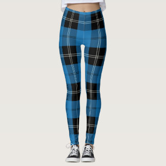 Clan Ramsay Chasse Tartan Leggings bleu et noir