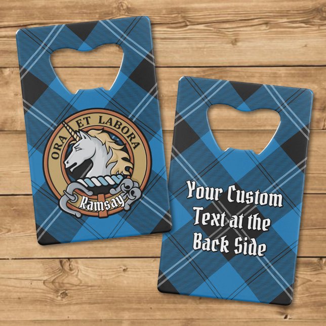 Clan Ramsay Crest sur Blue Hunter Tartan (Créateur téléchargé)