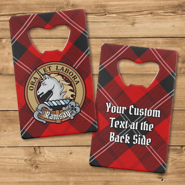 Clan Ramsay Crest sur Red Tartan (Créateur téléchargé)