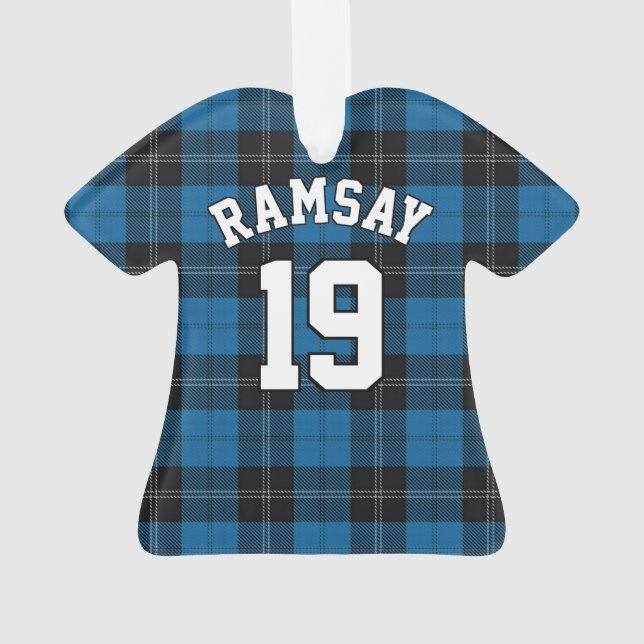 Clan Ramsay Jersey de Noël bleu et noir Tartan (dos)